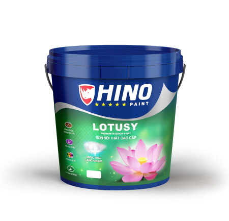 Sơn nội thất cao cấp Hino Lotusy bề mặt bóng - Lon 1 lít